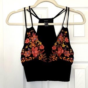 Foral embroidered tank